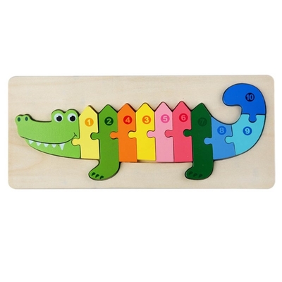 Les jouets en bois de puzzle de bloc de Montessori 3D épaississent l'étude tôt denteuse du bois