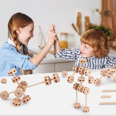 blocs constitutifs en bois de fort de la construction 3D Toy Creative DIY pour des enfants