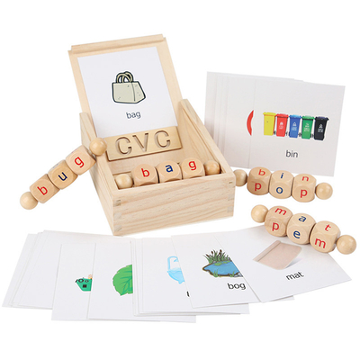 La lecture en bois de Montessori bloque l'étude de rotation tournante d'alphabet de lettre