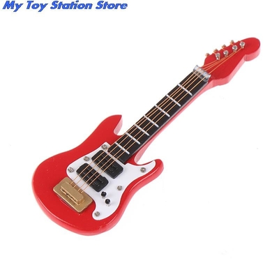 Guitare électrique de musique miniature de maison de poupée de 1h12 pour des enfants Toy House Decor musical