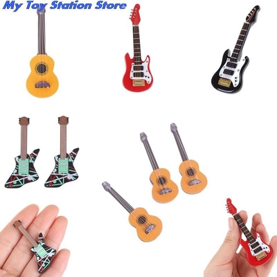 Guitare électrique de musique miniature de maison de poupée de 1h12 pour des enfants Toy House Decor musical
