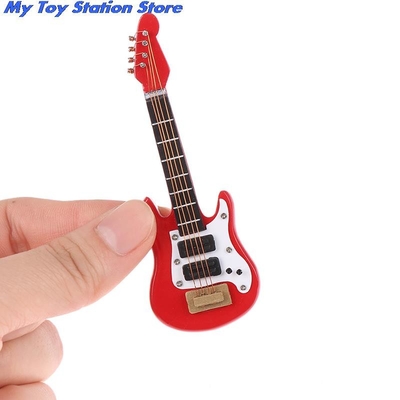 Guitare électrique de musique miniature de maison de poupée de 1h12 pour des enfants Toy House Decor musical