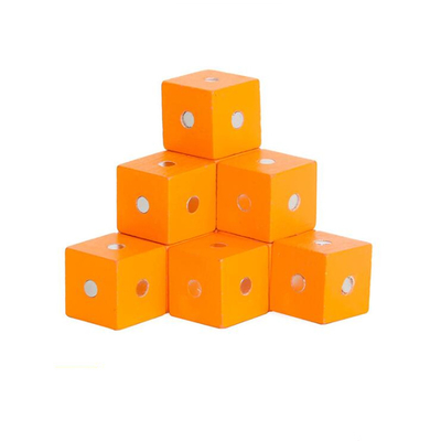 Blocs magnétiques 10pc 2X2X2cm d'arc-en-ciel carré éducatif de cube en bois