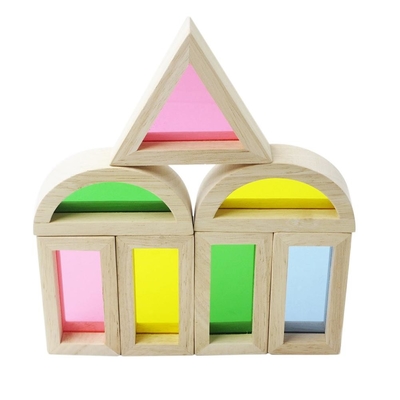 Blocs constitutifs de l'arc-en-ciel 24pcs éducatif acrylique pour le cadeau d'enfants
