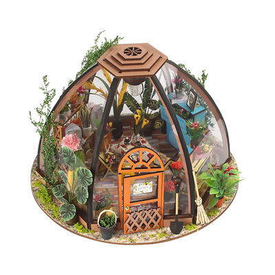 Maison de poupée miniature en bois de DIY avec la batterie de lumière de l'outil de jardinage de meubles LED
