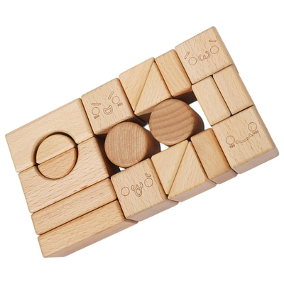 Bloc de empilement en bois solide Toy Shape Cognition DIY pour des enfants d'enfants