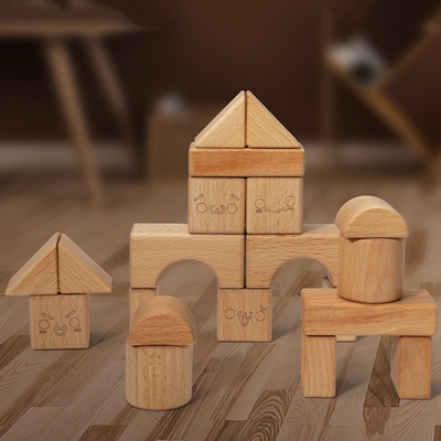 Bloc de empilement en bois solide Toy Shape Cognition DIY pour des enfants d'enfants