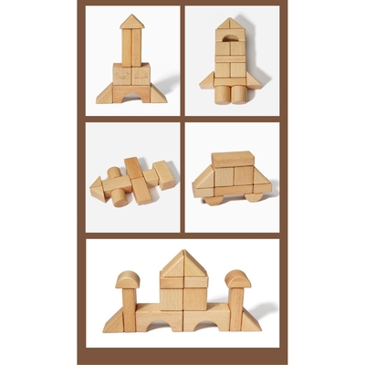Bloc de empilement en bois solide Toy Shape Cognition DIY pour des enfants d'enfants