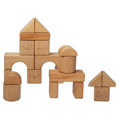 Bloc de empilement en bois solide Toy Shape Cognition DIY pour des enfants d'enfants