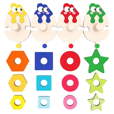 Jouets de empilement en bois assortissant pour l'étude tôt d'école maternelle de garçons de filles