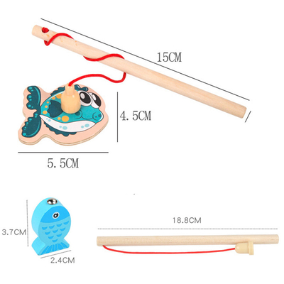 Pêchant les jouets alphanumériques en bois de jeu pour des enfants Montessori tôt éducatif