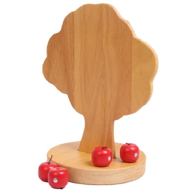 Les jouets en bois de bébé de Montessori de pommier pour des enfants sélectionnent le fruit éducatif
