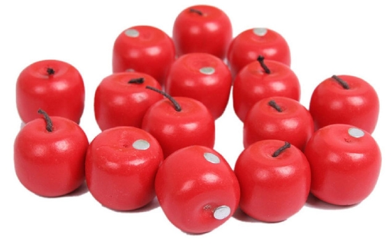 Les jouets en bois de bébé de Montessori de pommier pour des enfants sélectionnent le fruit éducatif
