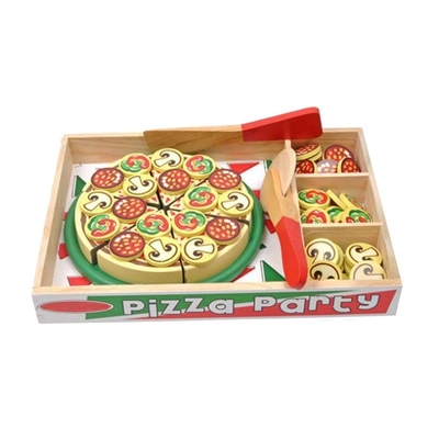 64 PCs feignent la pizza en bois Toy For Children Food Cooking de jeu