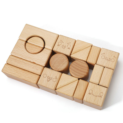 jouets en bois Montessori naturel de blocs de Burlywood du hêtre 20pcs apprenant l'éducation
