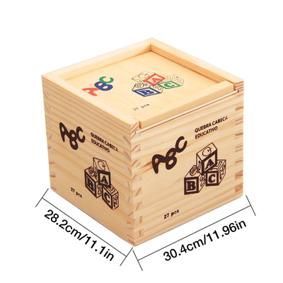 l'alphabet 27pcs en bois gras des blocs de caractère imprimés avec le nombre