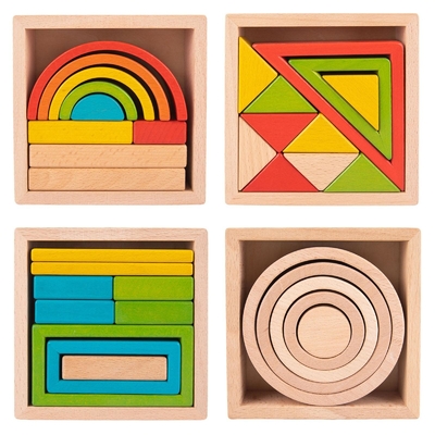 Le puzzle en bois d'emboîtement d'empileur bloque Montessori empilant le jeu pour l'école maternelle
