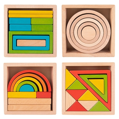 Le puzzle en bois d'emboîtement d'empileur bloque Montessori empilant le jeu pour l'école maternelle