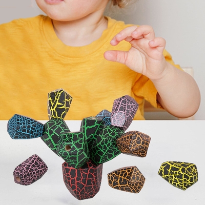 Jouets en bois de équilibrage de bébé de Montessori de cactus pour éducatif tôt