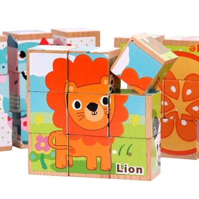 constitutif 3D en bois bloc les cubes hexagones éducatifs pour des enfants