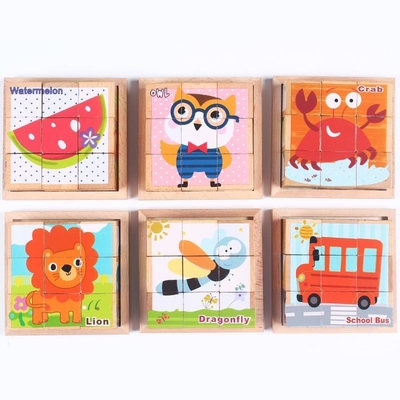 constitutif 3D en bois bloc les cubes hexagones éducatifs pour des enfants