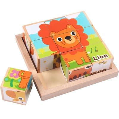 constitutif 3D en bois bloc les cubes hexagones éducatifs pour des enfants