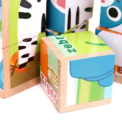 constitutif 3D en bois bloc les cubes hexagones éducatifs pour des enfants