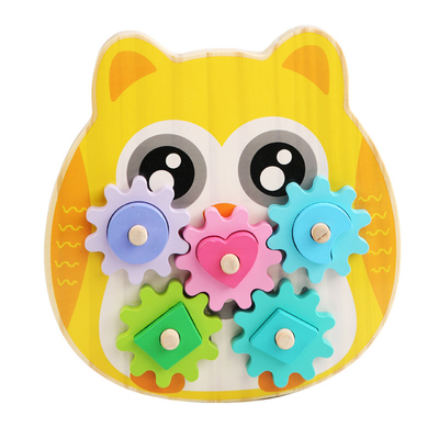 Conception animale d'Owl Gear Block Wood Creative d'éléphant intelligent