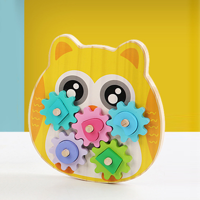 Conception animale d'Owl Gear Block Wood Creative d'éléphant intelligent