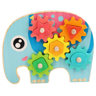 Conception animale d'Owl Gear Block Wood Creative d'éléphant intelligent