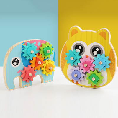 Conception animale d'Owl Gear Block Wood Creative d'éléphant intelligent