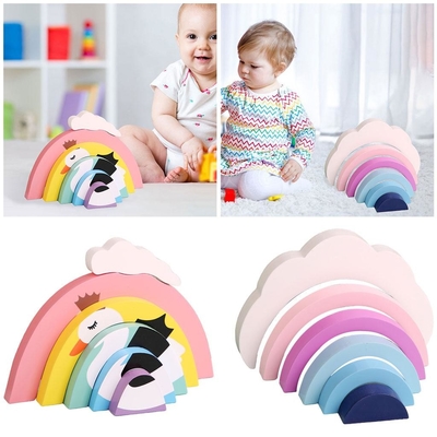 Blocs constitutifs colorés de 6 morceaux éducatifs pour des enfants nouveau-nés