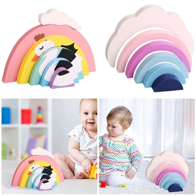 Blocs constitutifs colorés de 6 morceaux éducatifs pour des enfants nouveau-nés