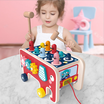 Le marteau en bois de 2 maillets joue des filles de Burr Free For Toddler Boys