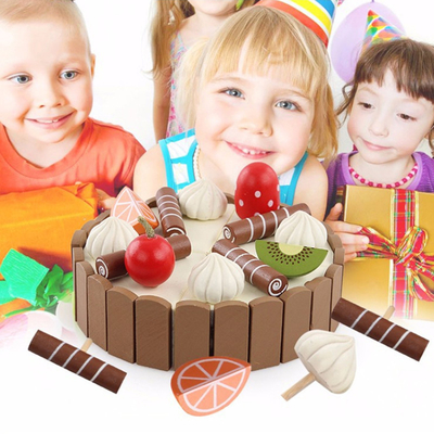 17PCS simulation Mini Kitchen Set en bois DIY magnétique pour éducatif tôt