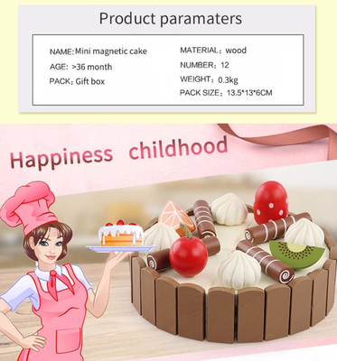 17PCS simulation Mini Kitchen Set en bois DIY magnétique pour éducatif tôt