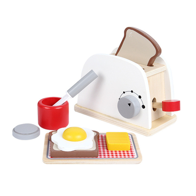 La cuisine miniature en bois de machine de café de simulation a placé pour le bébé apprenant tôt