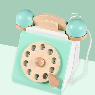 Le bois non fini de téléphone de cadran ouvre Edcuation tôt interactif pour des enfants