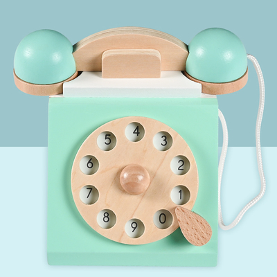 Le bois non fini de téléphone de cadran ouvre Edcuation tôt interactif pour des enfants
