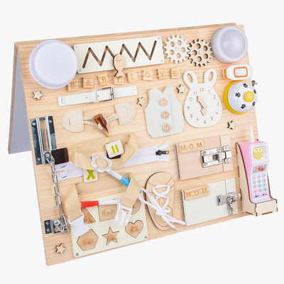 Jouets en bois de premier DIY conseil occupé fait main éducatif de Montessori pour des enfants en bas âge