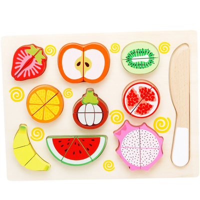 Coupe en bois de fruit de légumes de jouets de cuisine réglée pour des enfants