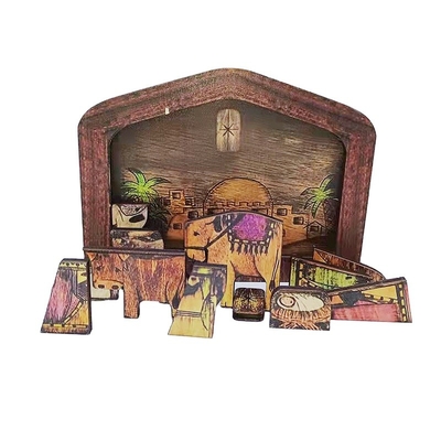 Cadeaux de puzzles de S de Logo Wood Nativity Diy Children adapté aux besoins du client '