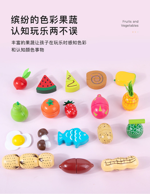Le fruit de simulation de ménage les jouets qu'en bois Barreled des légumes a coupé éducatif