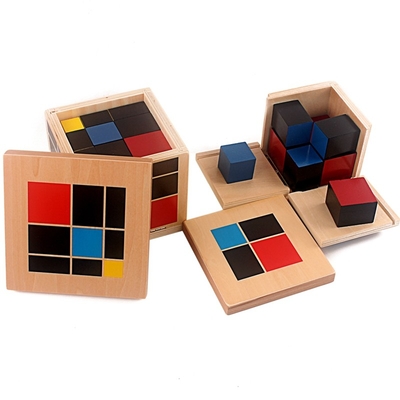Jouets en bois de cube trinôme binomial algébrique arithmétique en cube en Montessori