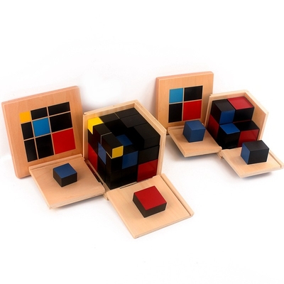 Jouets en bois de cube trinôme binomial algébrique arithmétique en cube en Montessori