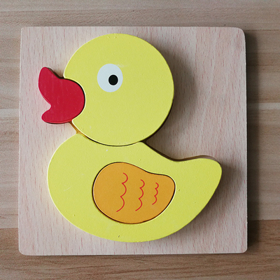 Première éducation de bande dessinée d'enfants animaux en bois du puzzle 3D cognitive