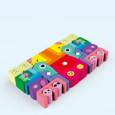 L'arc-en-ciel en bois des enfants bloc constitutif Montessori éducatif