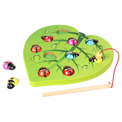 Pêche magnétique en bois Toy Game Educational de jeux d'enfants