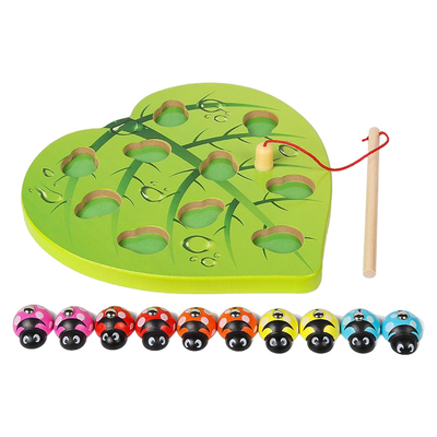 Pêche magnétique en bois Toy Game Educational de jeux d'enfants