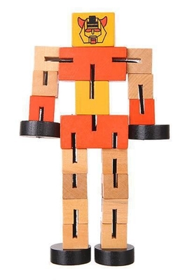 Modèle de jeu de main de bloc de Toy Puzzle Deformed Wooden Robot des enfants
